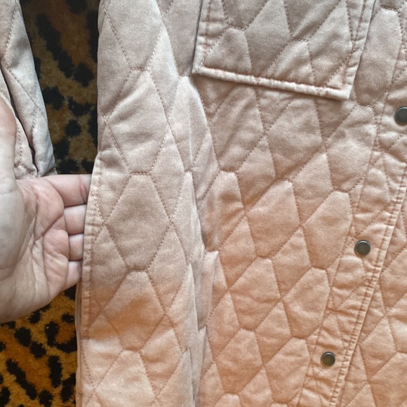 Joie {Anthro} NWT quilted snap closure collared jacket in dusty rose/tan XS - Picture 7 of 16